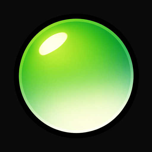 Green and white gradient orb.
In-Game asset.  2d.  High contrast.  No shadows