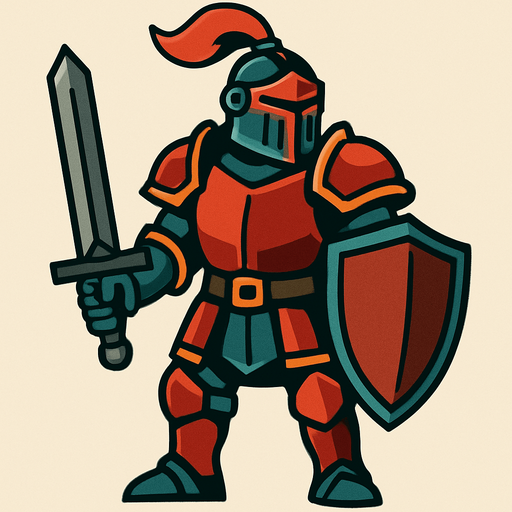 Zırhlı Savaşçı.
In-Game asset.  2d.  High contrast.  No shadows