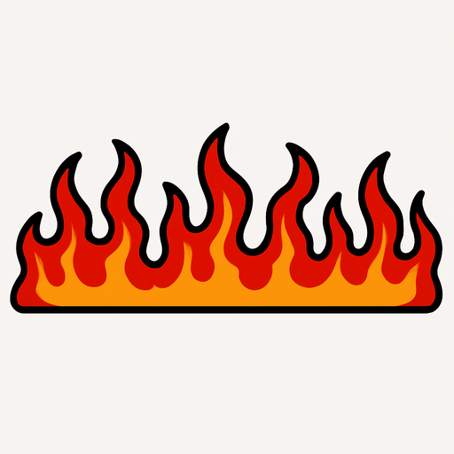 red fire line.
In-Game asset.  2d.  High contrast.  No shadows