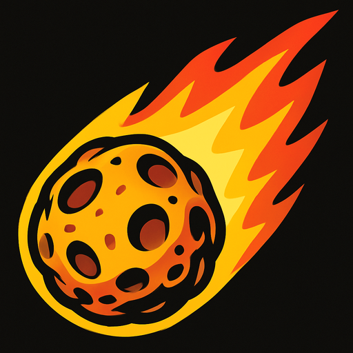 meteor.
In-Game asset.  2d.  High contrast.  No shadows