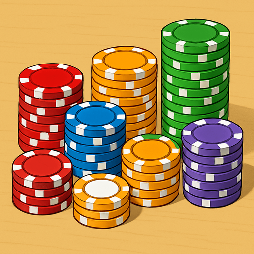 A couple different sized stacks of these chips beside each other.