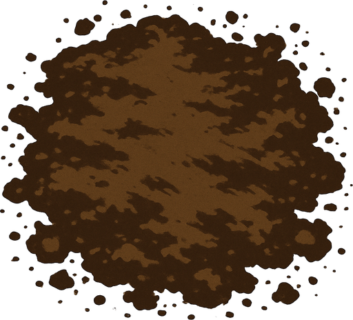Make a dirty patch of dirt.
In-Game asset.  2d.  High contrast.  No shadows