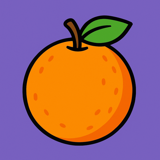 orange fruit.
In-Game asset.  2d.  High contrast.  No shadows. cartoon. simple. minimalistic