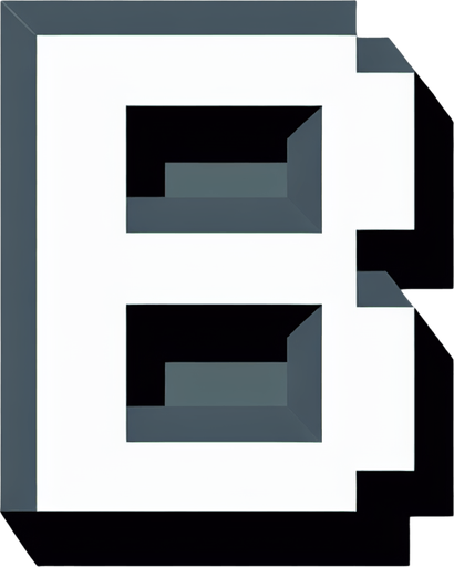 Letter B.
Single Game Texture.  In-Game asset.  2d.  Blank background.  High contrast.  No shadows