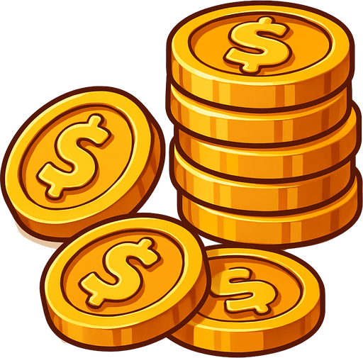 Coins.
In-Game asset.  No shadows