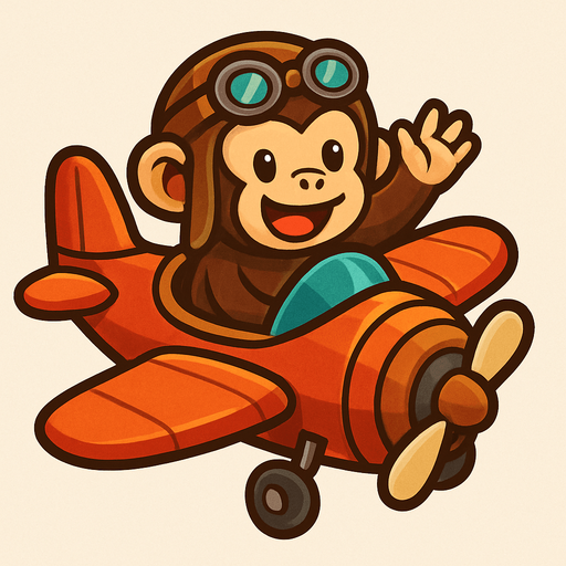 Add a monkey flying with plane.
In-Game asset.  2d.  No shadows