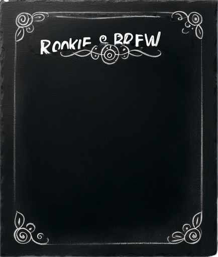 Text "ROOKIE BREW" handwritten in chalk