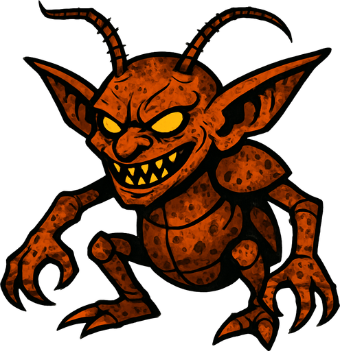 paslı böcek goblin.
In-Game asset.  2d.  High contrast.  No shadows
