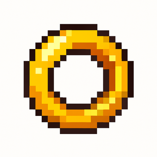pixel gold ring for 2d game.
In-Game asset.  2d.  High contrast.  No shadows