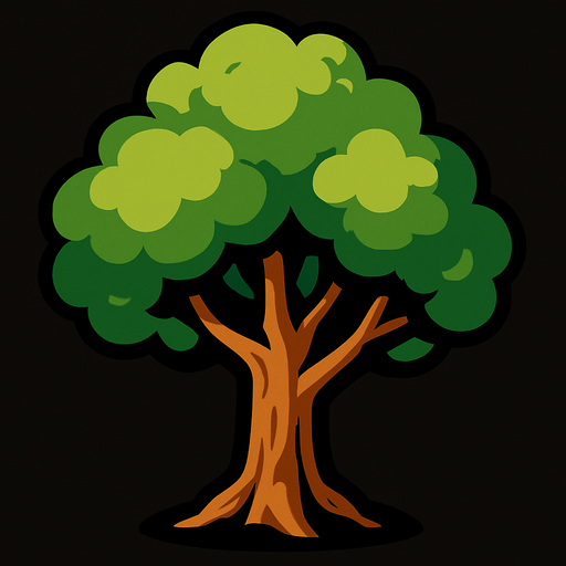 Ağaç.
In-Game asset.  2d.  High contrast.  No shadows