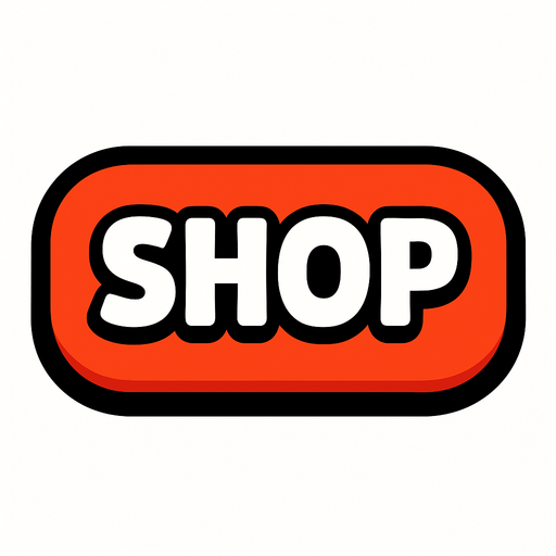 Shop button.
In-Game asset.  2d.  High contrast.  No shadows