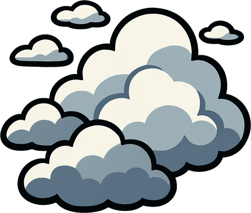 cloudy.
In-Game asset.  2d.  High contrast.  No shadows