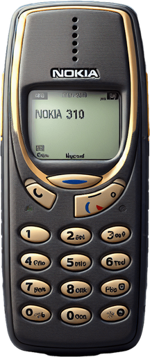 Photorealistic NOKIA 3310 from front view, but change the logo to "NOKAI"