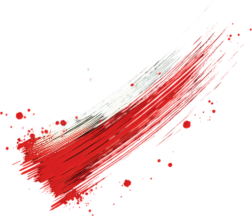 Long red paint smudge on black background.
Single Game Texture. In-Game asset. 2d. Blank background. High contrast. No shadows.