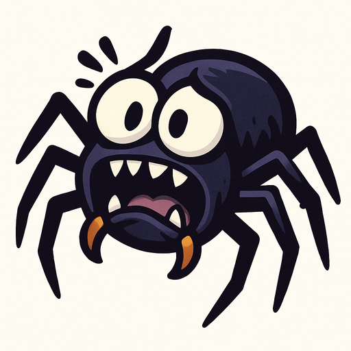 araña miedo.
In-Game asset.  2d.  High contrast.  No shadows