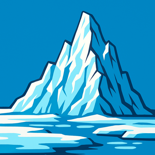 bana buz dağı olan bi arka plan hazırla.
In-Game asset.  2d.  High contrast.  No shadows