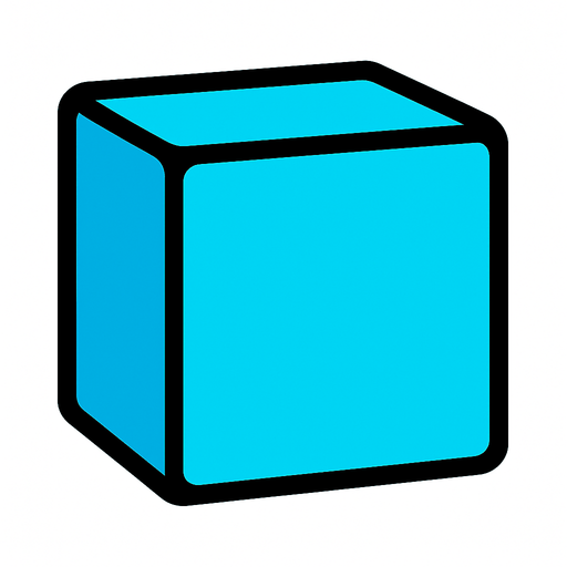 Cyan Block.
In-Game asset.  2d.  High contrast.  No shadows