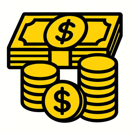 money.
In-Game asset.  2d.  High contrast.  No shadows