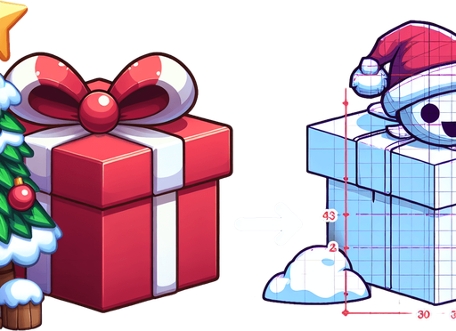 A christmas present, cartoon 2d, side view Single Game Texture. In-Game asset. 2d. Blank background. High contrast. No shadows.