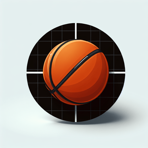 turuncu bi top etrafında siyah  dairesini taömlıyen basketboll topu.
Single Game Texture. In-Game asset. 2d. Blank background. High contrast. No shadows.