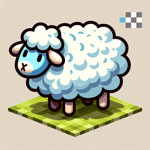 Животное овца.
Single Game Texture. In-Game asset. 2d. Blank background. High contrast. No shadows.