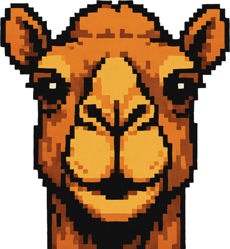 camel face.
In-Game asset.  2d.  High contrast.  No shadows. pixel art