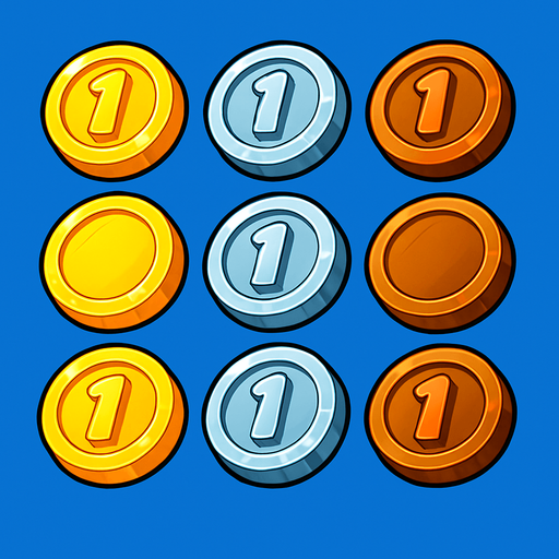 Pack of different coins.
In-Game asset.  High contrast.  No shadows. 3D