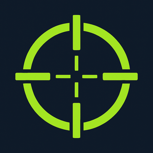 Crosshair.
In-Game asset.  2d.  High contrast.  No shadows