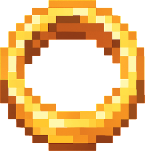 pixel gold ring for 2d game.
In-Game asset.  2d.  High contrast.  No shadows