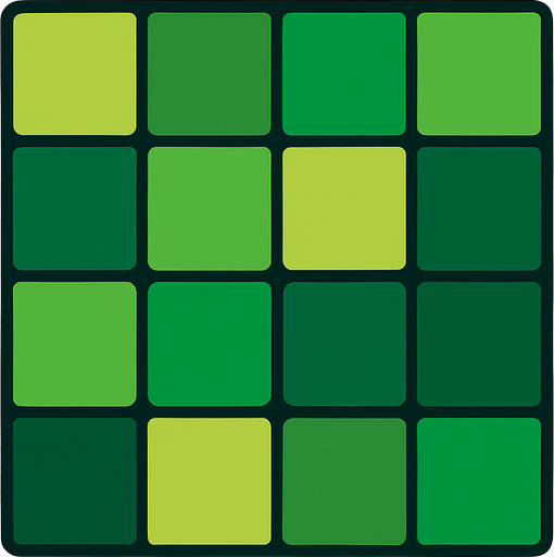 casillas de cuadros de colores verdes.
In-Game asset.  2d.  High contrast.  No shadows