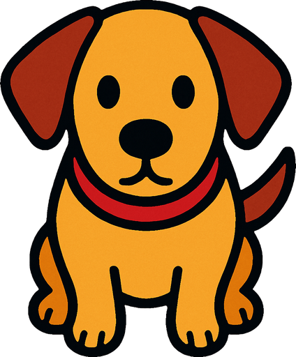 Üstten bakış köpek.
In-Game asset.  2d.  High contrast.  No shadows