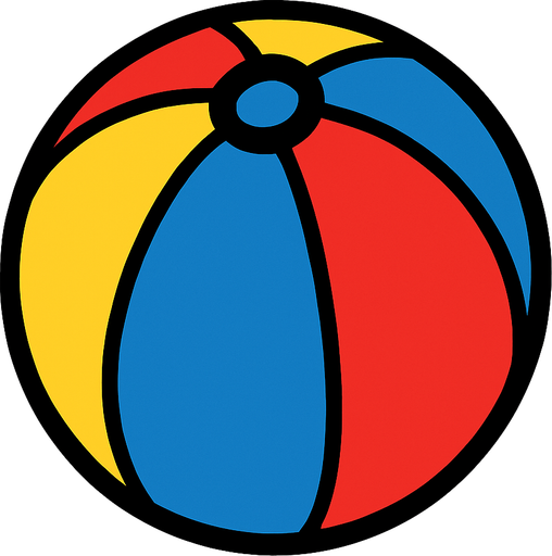 beach ball.
In-Game asset.  2d.  High contrast.  No shadows