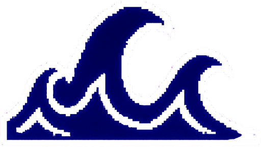 The outline of a peaked set of waves. White colour. 80s arcade machine graphics.
In-Game asset.  2d.  High contrast.  No shadows