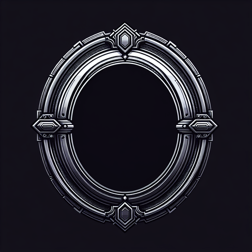 metalic oval border with bevel.
Black. Electronic style. empty inside. no background