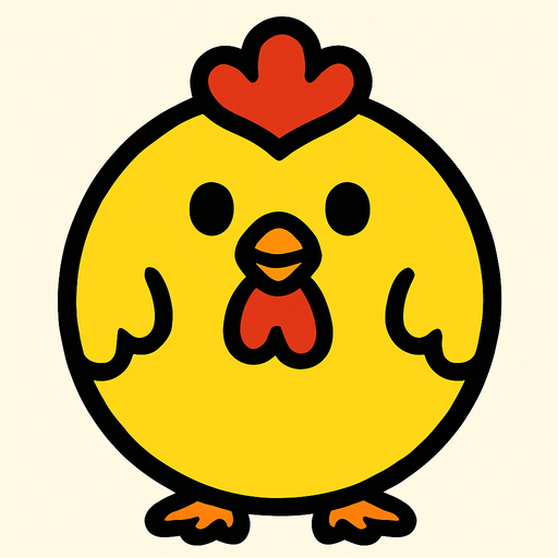 ball chicken and yellow.
In-Game asset.  2d.  High contrast.  No shadows