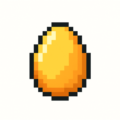 A Pixelated Egg.
In-Game asset.  2d.  High contrast.  No shadows