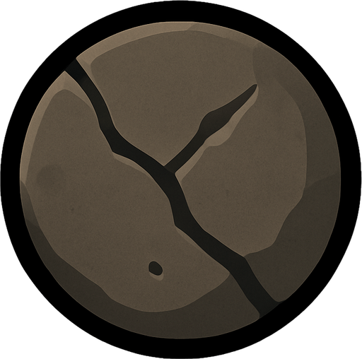 Following the art style; make a tinny circular stone bullet