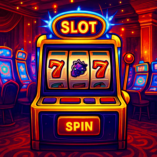 Objetivo: Crear un ambiente de casino vibrante y emocionante, enfocado en las tragamonedas, que invite a jugar.

Diseño:

Ambiente: Interior de un casino, con un enfoque en la zona de máquinas tragamonedas.

Elementos:

Filas o grupos de máquinas tragamonedas (parcialmente visibles, desenfocadas en el fondo para no competir con la máquina principal).

Luces brillantes y parpadeantes típicas de las tragamonedas (efecto de neón, destellos).

Detalles de lujo: alfombras estampadas, iluminación ambiental dorada/roja.

Podría haber una pared decorativa elegante o cortinas de terciopelo.

Paleta de Colores: Predominan los dorados, rojos, púrpuras y negros, con destellos de colores vibrantes de las luces de las máquinas.

Perspectiva: Una vista ligeramente elevada o de frente, como si el jugador estuviera inmerso en la sala de tragamonedas.

Sensación: Energía, emoción, oportunidad de ganar y un ambbiente de juego constante.

El fondo debe ser inmersivo y complementar la máquina tragamonedas.
In-Game asset.  2d.  High contrast.  No shadows