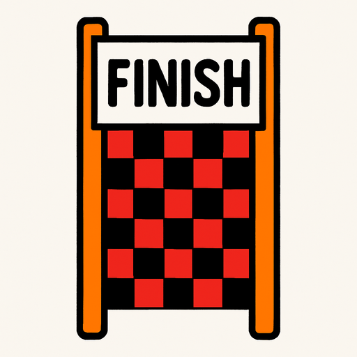 finish line vertical.
In-Game asset.  2d.  High contrast.  No shadows