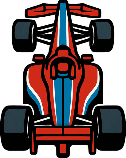 formula 1 arabası üsten çekilmiş.
In-Game asset.  2d.  High contrast.  No shadows