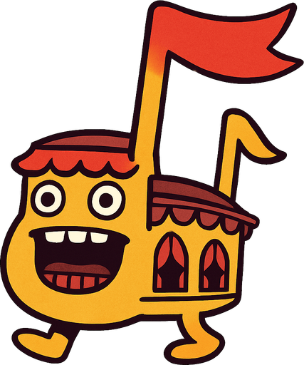 Nota musical de una Sala de Conciertos Viviente.
In-Game asset.  2d.  High contrast.  No shadows