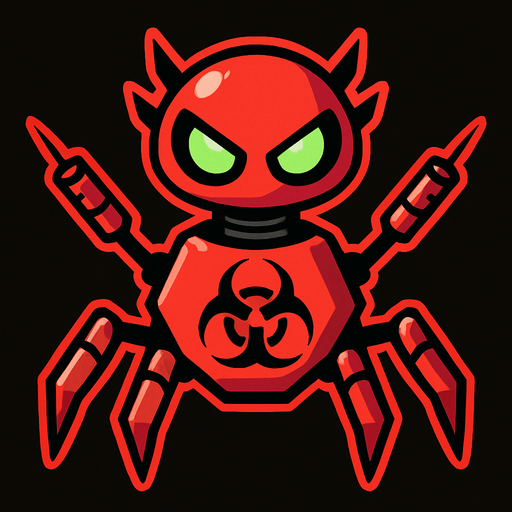 robot virüs.
In-Game asset.  2d.  High contrast.  No shadows