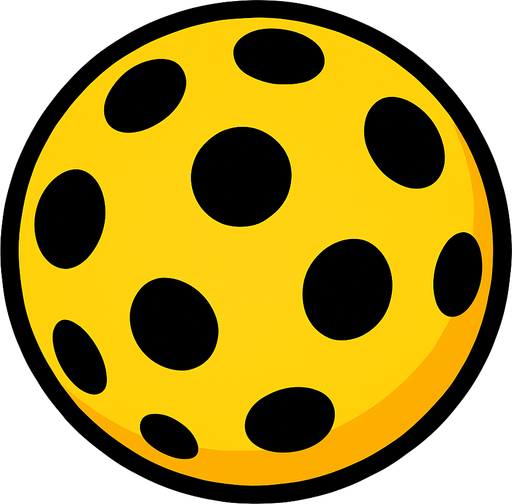 Yellow ball with black dots.
In-Game asset.  2d.  High contrast.  No shadows