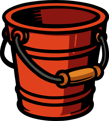 bucket.
In-Game asset.  2d.  High contrast.  No shadows
