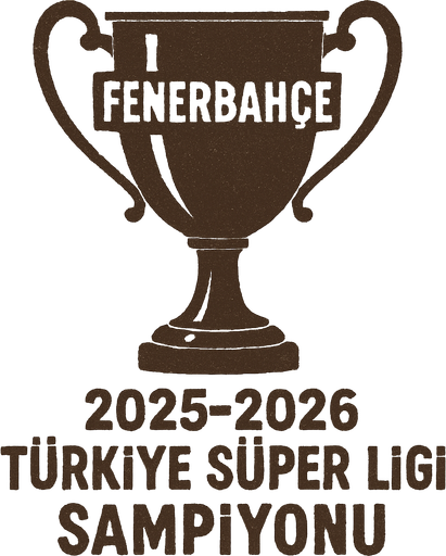 2025 - 2026 Türkiye Süper Ligi Şampiyonu Kupası oluştur , kupanınn üstünde FENERBAHÇE yazsın. soluk renklerde olsun , retro temada olsun 
In-Game asset.  2d.  High contrast.  No shadows