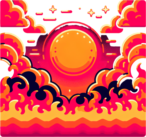 cartoon retro fire.
Single Game Texture. In-Game asset. 2d. Blank background. High contrast. No shadows.