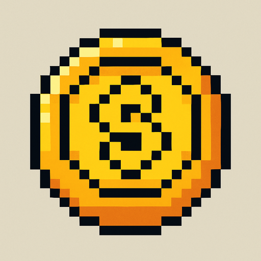 coin pixelart.
In-Game asset.  2d.  High contrast.  No shadows
