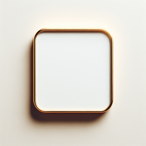 white square with golden rounded corners, in front view.
