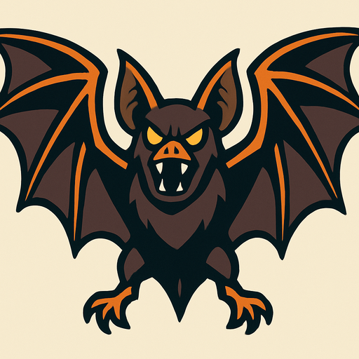 Giant bat.
In-Game asset.  2d.  High contrast.  No shadows