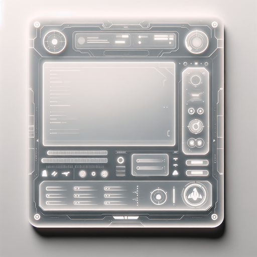A minimalist spaceship settings dashboard designed as a flat, futuristic clipboard. The panel features a smooth, light background in a soft gradient of white to very pale grey, resembling a clean and modern digital surface. The edges are subtly rounded, with a faint glow along the perimeter to evoke a high-tech, spaceship-like vibe.

The interface is flat and ultra-simplistic, with no excessive details—just a few minimal icons or symbols subtly embedded near the corners to suggest functionality. The design retains the essence of a clipboard, emphasizing clarity, lightness, and a futuristic aesthetic while remaining entirely flat and unobtrusive..
Single Game Texture. In-Game asset. 2d. Blank background. High contrast. No shadows.